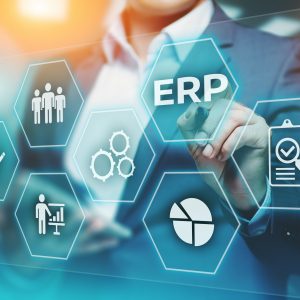 Enterprise Resource Planning ERP Corporate Company Management Business Internet Technology Concept.